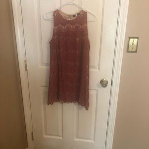 Pink Lace Mini Dress